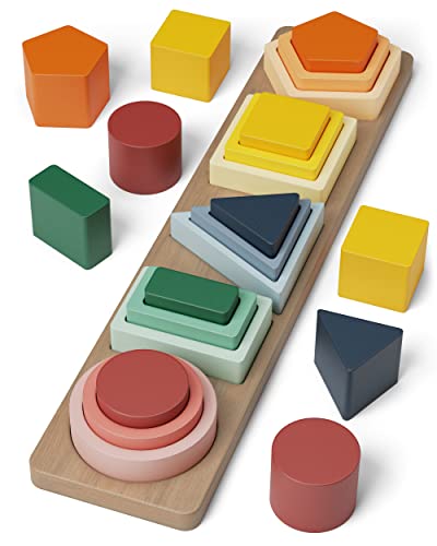 GOPO TOYS Montessori Toys for 18+ Months Old - Toddlers Wooden Sorting and Stacking Toys for Baby Boys and Girls - Shape Sorter and Color Stacker Preschool Kids Wood Gifts GOPO TOYS Montessori Toys for 18+ Months Old - Toddlers Wooden Sorting and Stacking Toys for Baby Boys and Girls - Shape Sorter and Color Stacker Preschool Kids Wood Gifts von GOPO TOYS