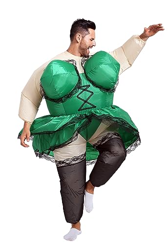 GOPRIME Aufblasbares Kostüm, Barmaid Kleid, Erwachsenengröße, Grün, Einheitsgre GOPRIME Aufblasbares Kostüm, Barmaid Kleid, Erwachsenengröße, Grün, Einheitsgre von GOPRIME