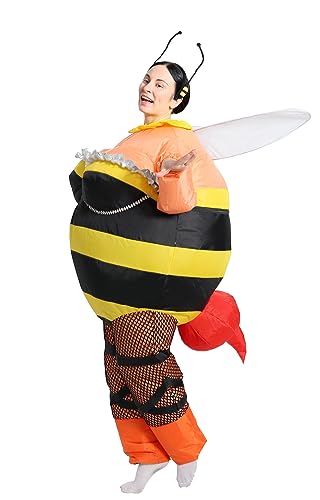 GOPRIME Bienenkostüm, aufblasbarer Anzug, Blow Up Fasching, Halloween, Ostern, Erwachsenengröße, Beauty the Bee, Einheitsgröße von GOPRIME