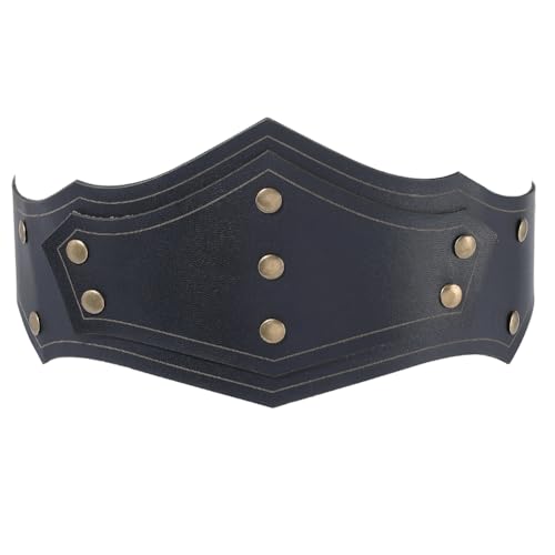 GORGECRAFT 557x115mm Wikinger Stirnband Aus Leder Mittelalterliches Kunstleder Kopfbedeckung Schwarz Retro Reif Renaissance Verstellbar Cosplay Haar Accessoires Für Männer Und Frauen Halloween LARP von GORGECRAFT