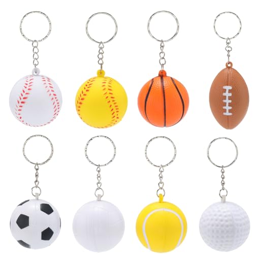 GORGECRAFT 8 Schlüsselanhänger aus Schaumstoff für Sportball, 8 Stile für Fußball, Basketball, Baseball, dekorativer Anhänger, Ornamente zum Aufhängen, für Handtasche, Rucksack GORGECRAFT 8 Schlüsselanhänger aus Schaumstoff für Sportball, 8 Stile für Fußball, Basketball, Baseball, dekorativer Anhänger, Ornamente zum Aufhängen, für Handtasche, Rucksack von GORGECRAFT