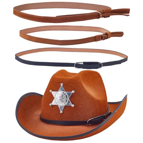 GORGECRAFT Cowboy-Hutbänder im Vintage-Stil, 3 Stile, schwarz, braun, PU-Leder, Western-Fedora, Panama, verstellbarer Hutgürtel, Ersatz, Hutband für Hüte, Dekorationen, Zubehör, 3 Stück von GORGECRAFT