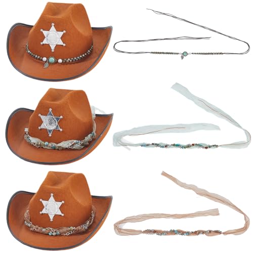 GORGECRAFT Cowboy-Hutbänder im Vintage-Stil für Damen und Herren, Western-Stil, türkisfarbene Perlen, Hutband, Cowgirl-Dekoration, Riemen, Seil, Taillengürtel, Ersatzschmuck, Hutgürtel für Fedora von GORGECRAFT