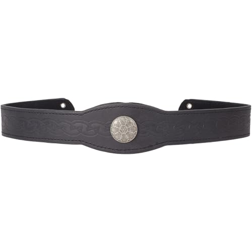 GORGECRAFT Mittelalterlicher Kunstleder-Kopfschmuck, schwarz, Retro-Lederkreis, Renaissance, verstellbares Wikinger-Stirnband, Cosplay-Kostüm-Zubehör, geprägtes Stirnband mit Eisen-Kopfring für Männer GORGECRAFT Mittelalterlicher Kunstleder-Kopfschmuck, schwarz, Retro-Lederkreis, Renaissance, verstellbares Wikinger-Stirnband, Cosplay-Kostüm-Zubehör, geprägtes Stirnband mit Eisen-Kopfring für Männer von GORGECRAFT
