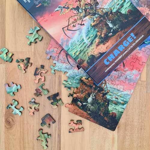 Gorgeous Games Charge! Kleines Holzpuzzle | Premium Holzpuzzle für Erwachsene | Zeitgenössisches Kunstwerk mit einer Premium-Konstruktion von GORGEOUS GAMES