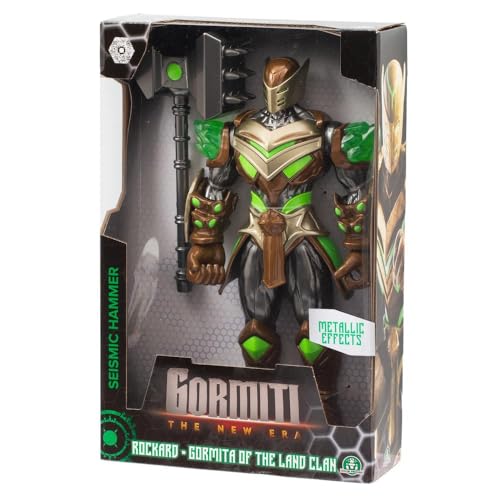 Gormiti, Figur mit Gelenken, 27 cm, Gormiti mit Seiner Waffe, Modell Erde – Rockard, für Kinder ab 4 Jahren, GRV061 Gormiti, Figur mit Gelenken, 27 cm, Gormiti mit Seiner Waffe, Modell Erde – Rockard, für Kinder ab 4 Jahren, GRV061 von GORMITI THE NEW ERA