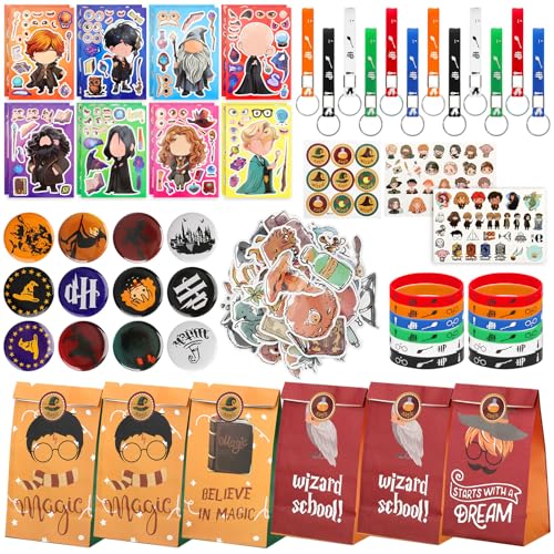 GOTFUN 118 Stück Magic Wizard Party Mitgebsel, Zauberer Kinder Geburtstagsparty Geschenk Set enthält Wizard Geschenktüte Schlüsselanhänger Armband Abzeichen Aufkleber für Festival Party Dekoration GOTFUN 118 Stück Magic Wizard Party Mitgebsel, Zauberer Kinder Geburtstagsparty Geschenk Set enthält Wizard Geschenktüte Schlüsselanhänger Armband Abzeichen Aufkleber für Festival Party Dekoration von GOTFUN