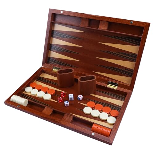Braunes hölzernes Backgammon-Set - 15 Zoll faltbares klassisches Brettspiel für Erwachsene und Kinder, tragbares und reisetaugliches Backgammon-Set mit Spielsteinen und Strategie- und TIPP-Anleitung Braunes hölzernes Backgammon-Set - 15 Zoll faltbares klassisches Brettspiel für Erwachsene und Kinder, tragbares und reisetaugliches Backgammon-Set mit Spielsteinen und Strategie- und TIPP-Anleitung von GOTHINK