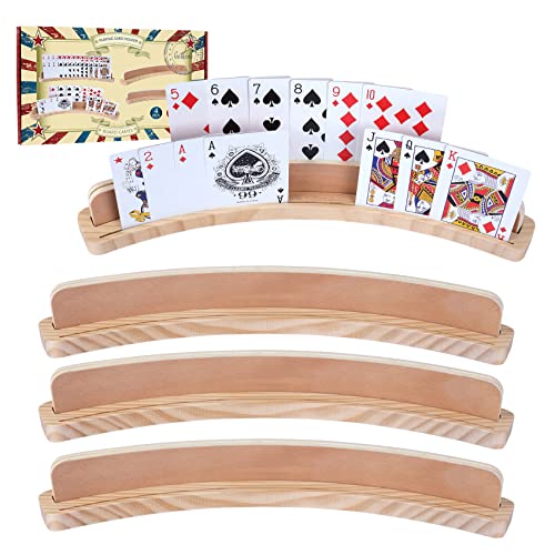 GOTHINK Holz Spielkartenhalter Einschichtig - klassisch Stabiler Kartenständer aus Massivholz für Pokerabende & Brettspiele & Bridge Canasta, Naturholz, für Kinder, Erwachsene, Senioren GOTHINK Holz Spielkartenhalter Einschichtig - klassisch Stabiler Kartenständer aus Massivholz für Pokerabende & Brettspiele & Bridge Canasta, Naturholz, für Kinder, Erwachsene, Senioren von GOTHINK