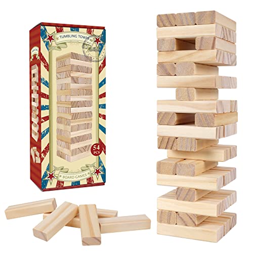 GOTHINK Tumble Tower Game for Kids and Adults, 54pcs Wooden Board Stacking Game for Family Game Night Classic Game, Standard Size GOTHINK Tumble Tower Game for Kids and Adults, 54pcs Wooden Board Stacking Game for Family Game Night Classic Game, Standard Size von GOTHINK