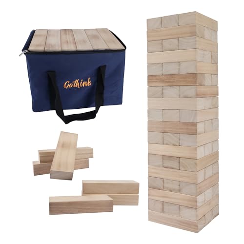 Giant Tumble Tower Game, große Tumbling Tower Stack zu über 4 FT 54pcs hölzerne Jumbo-Blöcke für draußen Yard Games mit Carry Case Timber Stacking Game Night Toy Geschenk für Kinder Erwachsene Familie Giant Tumble Tower Game, große Tumbling Tower Stack zu über 4 FT 54pcs hölzerne Jumbo-Blöcke für draußen Yard Games mit Carry Case Timber Stacking Game Night Toy Geschenk für Kinder Erwachsene Familie von GOTHINK