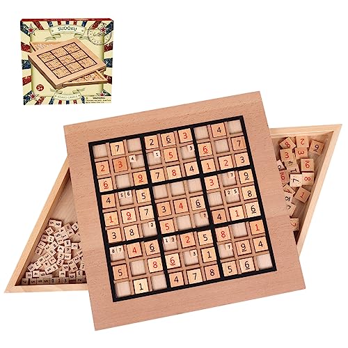 Hölzernes Sudoku-Puzzle-Set, fordern Sie Ihren Verstand mit Sudoku-Brett, enthält 90 große Zahlen- und Denksteine, 2 Schubladen zur Aufbewahrung, für alle Altersgruppen Hölzernes Sudoku-Puzzle-Set, fordern Sie Ihren Verstand mit Sudoku-Brett, enthält 90 große Zahlen- und Denksteine, 2 Schubladen zur Aufbewahrung, für alle Altersgruppen von GOTHINK
