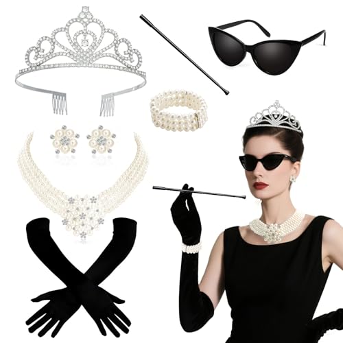 GOTRUST 20er Jahre Kostüm Damen Accessoire, 7pcs Schwarz Great Gatsby Zubehör Set, 1920er Charleston Accessoires für Frauen Damen für Abschlussball Halloween Neujahr GOTRUST 20er Jahre Kostüm Damen Accessoire, 7pcs Schwarz Great Gatsby Zubehör Set, 1920er Charleston Accessoires für Frauen Damen für Abschlussball Halloween Neujahr von GOTRUST
