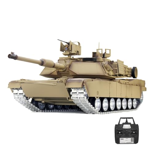 GOUX 1/16 2.4G RC USA M1A2 Hauptkampf Tank, der schießt, Simulation Militärfahrzeug mit Rauch, Ton und Licht (Metall Upgrade Version) von GOUX