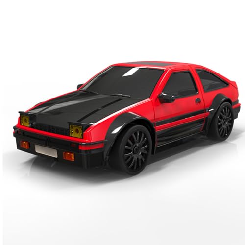 GOUX 1/24 2.4G Mini RC Drift Car, Hochgeschwindigkeits 20km/h 4WD Drift Car Modell mit Lichtern steuerbar Zwei Geschwindigkeiten schaltbar RC Racing Geschenk (RTR Version) von GOUX