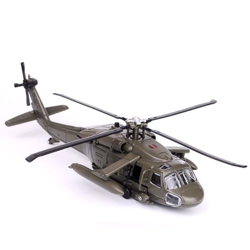 GOUX 1/64 Scale Alloy Black Hawk Helicopter, Statisches Display-Modell mit Licht- und Soundeffekten, Militärflugzeug-Modellspielzeug, Kreatives Spielzeug Geschenke von GOUX