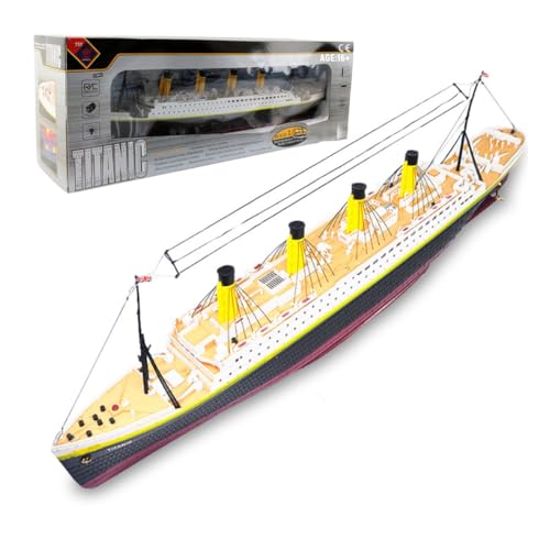 GOUX 2.4G 3CH RC Cruise Ship for Adults, Electric NQD Titanic Cruise Ship Model with LED Lights, 81 X 10 X 25cm Large Simulation Remote Control Boat Toy Gifts (RTR) von GOUX