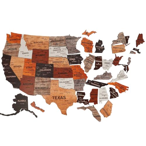 GOUX 3D DIY hölzerne USA Karte Puzzle - pädagogische Geographie Kit für Jugendliche und Erwachsene, lebendige Farben - Spaß Lernaktivität & dekorative Wandkunst GOUX 3D DIY hölzerne USA Karte Puzzle - pädagogische Geographie Kit für Jugendliche und Erwachsene, lebendige Farben - Spaß Lernaktivität & dekorative Wandkunst von GOUX