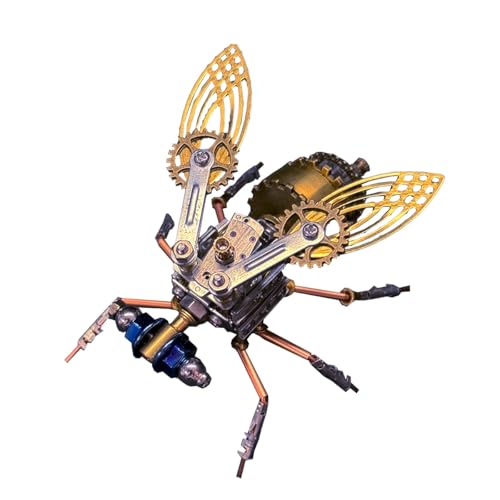 GOUX 3D Metall Drosophila Modellbausatz, DIY Mechanisches Insektenmodell Bausatz Schreibtischspielzeug Hobby Bausatz für Erwachsene Geschenk für Teenager (121PCS) von GOUX