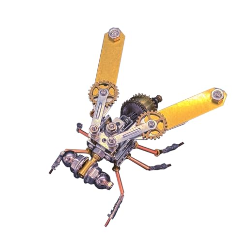 GOUX 3D-Metall-Insektenmodellbausatz, DIY-Mechanischer Fliegenmodellbausatz Schreibtischspielzeug Hobbybausatz für Erwachsene Geschenk für Jugendliche (121PCS) von GOUX