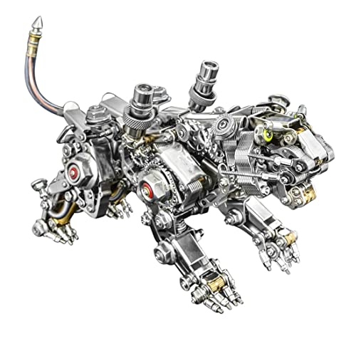 GOUX 3D Metall Smilodon Tiger Modell Bausatz, DIY Steampunk Mechanical Tiger Modell für Erwachsene zu Bauen, kreative Desktop Ornament Spielzeug Geschenk (650PCS+) von GOUX