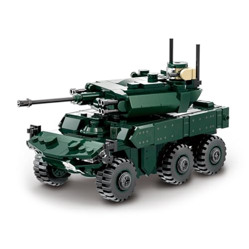 GOUX Militär Gepanzertes Fahrzeug Truppenfahrzeug, 381 Klemmbausteine Militärmodelle Panzerfahrzeuge Modell Bausatz, Militärfahrzeug Konstruktionsspielzeug für Kinder und Erwachsene von GOUX