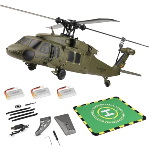 GOUX Mini WL K170 Black Hawkk Helikopter für Erwachsene, WL K170 Black Hawk UH-60L 170 2.4G 4CH Flybarless RC Helikopter, Outdoor Hobby RC Spielzeugmodell (RTF Version) von GOUX