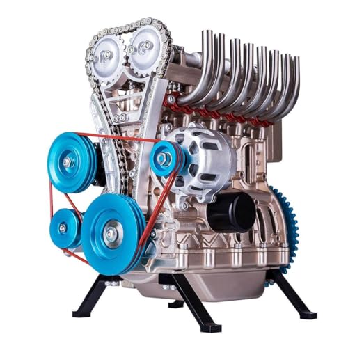 GOUX Motor Modellbausatz, Metall Verbrennungsmotor Modellbau, Motor Bausatz 4 Zylinder Motor, Mini Metall Motor Engine Kit für Technikbegeisterte von GOUX