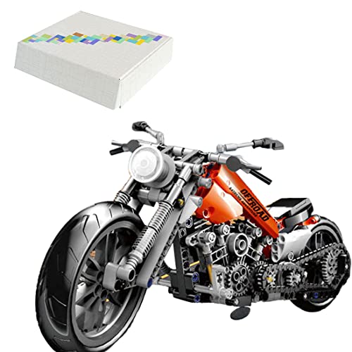 GOUX Motorrad Bausteine Spielzeug, 436 Klemmbausteine Motorrad Bauset Rennen Supermotorrad, Geländemotorrad Modell Konstruktionsspielzeug für Erwachsene und Jugendliche von GOUX