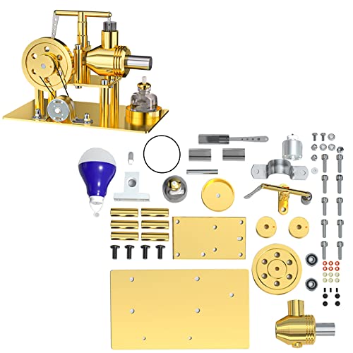 GOUX Stirlingmotor Modellbausatz, Heiße Luft Stirling Engine Bausatz Stirlingmotor Modell, Externer Verbrennungsmotor Pädagogisches Spielzeug Geburtstagsgeschenk Technikbegeisterte von GOUX