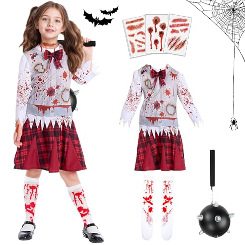 GOUYENG Halloween Kostüm,Zombie Cheerleader Kostüm,Zombie Schulmädchen Kostüm,Zombiekostüm Schülerin,MäDchen Blut Schuluniform,für Karneval,Fasching,Mottoparty,Halloween GOUYENG Halloween Kostüm,Zombie Cheerleader Kostüm,Zombie Schulmädchen Kostüm,Zombiekostüm Schülerin,MäDchen Blut Schuluniform,für Karneval,Fasching,Mottoparty,Halloween von GOUYENG