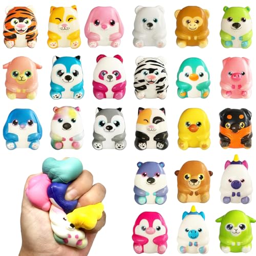 Mitgebsel Kindergeburtstag,24 Stück Quetschspielzeug,Squeeze Spielzeug,Geburtstagsgeschenk,Squishy Toys,für Jungen und Mädchen von GOUYENG