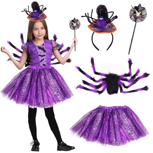 GOUYENG Tüllrock,Faschingskostüme,Spinnenkostüm,Karneval Kostüm,Halloween Kostüm Kinder,Spider Kostüm,Mädchen Prinzessin Kleid,für Karneval,Fasching,Mottoparty,Halloween von GOUYENG