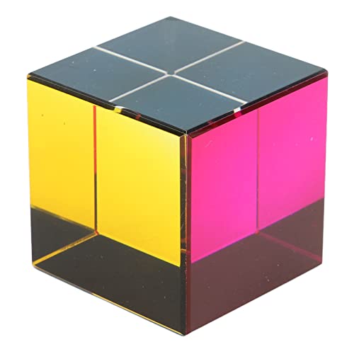 GOWENIC CMY Farbmischwürfel 1,6 Zoll Acrylglasprisma, STEM STEAM Spielzeug, Wissenschaftliches Pädagogisches Geschenk für, Desktop Dekor (50MM) von GOWENIC