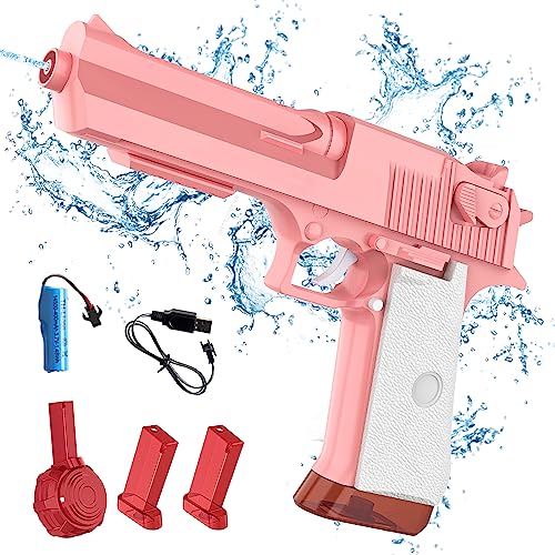 2024 Neue Elektrische Wasserpistole Kinder, 33ft Wasserpistole mit Großer Reichweite,434CC+58CC+58CC Große Kapazität Automatische Wasserpistolen,Wasser Pistole Elektronische für Party Outdoor (Rosa) 2024 Neue Elektrische Wasserpistole Kinder, 33ft Wasserpistole mit Großer Reichweite,434CC+58CC+58CC Große Kapazität Automatische Wasserpistolen,Wasser Pistole Elektronische für Party Outdoor (Rosa) von GOXAEEE
