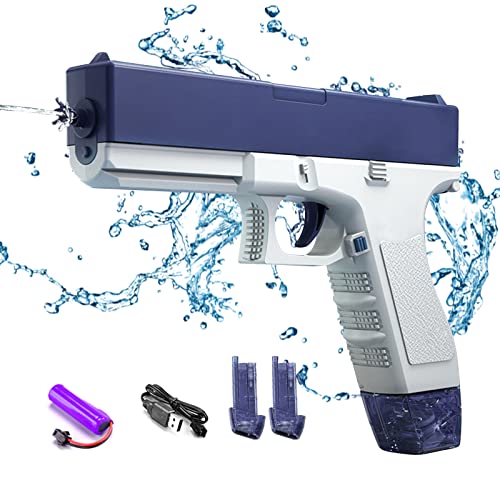 Elektrische Wasserpistole für Erwachsene und Kinder, 434 ml Fassungsvermögen, Elektrische Wasserpistole, für Sommer, maximale Reichweite 32 m, Spielzeug für Sommer, Strand Pool (Blau - 58 ml) von GOXAEEE