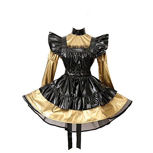 GOceBaby Sissi Abschließbar Dienstmädchen Brozen PVC Kleid Uniform Kostüm (XL) von GOceBaby