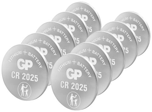 GP Batteries Knopfzelle CR 2025 3V 10 St. Lithium GPCR2025STD955C10 von GP Batteries
