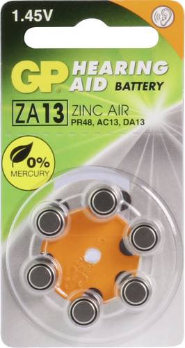 GP Batteries Knopfzelle ZA 13 1.4V 6 St. 290 mAh Zink-Luft GPZA13 / PR48 von GP Batteries