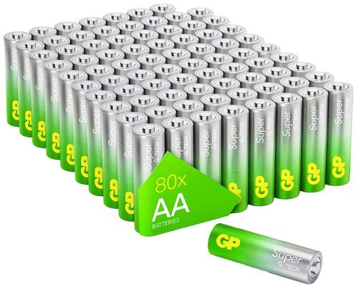GP Batteries Super Mignon (AA)-Batterie Alkali-Mangan 1.5V 80St. von GP Batteries