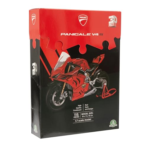 GP Moto Sport Ducati 3D Panigale Motorrad-Puzzle – 120 Teile, Lizenzierte Lackierung, Einfacher Zusammenbau, Kein Werkzeug oder Kleber, Kunststoffreifen, Robuste Pappe – 30x11,2x17,5 cm GP Moto Sport Ducati 3D Panigale Motorrad-Puzzle – 120 Teile, Lizenzierte Lackierung, Einfacher Zusammenbau, Kein Werkzeug oder Kleber, Kunststoffreifen, Robuste Pappe – 30x11,2x17,5 cm von GP Sport
