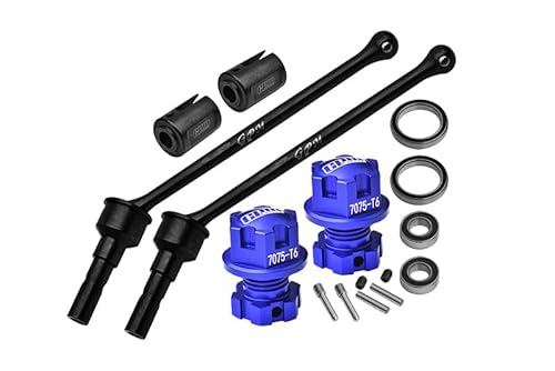 4140 Carbon Steel Front Or Rear Extend Cvd Drive Shaft (110mm) with Aluminium 7075 Alloy Wheel Lock & Hex Claw for Traxxas 1/10 Maxx with WideMAXX Monster Truck 89086-4 Upgrades - Blue von GPM Racing