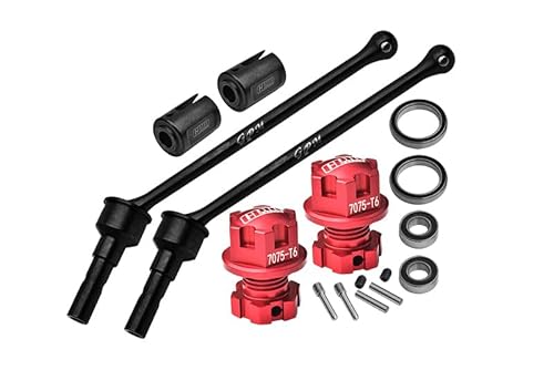 4140 Carbon Steel Front Or Rear Extend Cvd Drive Shaft (110mm) with Aluminium 7075 Alloy Wheel Lock & Hex Claw for Traxxas 1/10 Maxx with WideMAXX Monster Truck 89086-4 Upgrades - Red von GPM Racing
