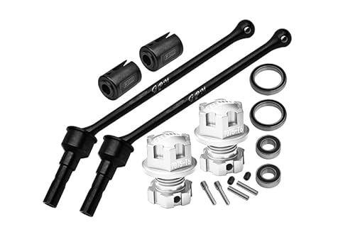 4140 Carbon Steel Front Or Rear Extend Cvd Drive Shaft (110mm) with Aluminium 7075 Alloy Wheel Lock & Hex Claw for Traxxas 1/10 Maxx with WideMAXX Monster Truck 89086-4 Upgrades - Silver von GPM Racing