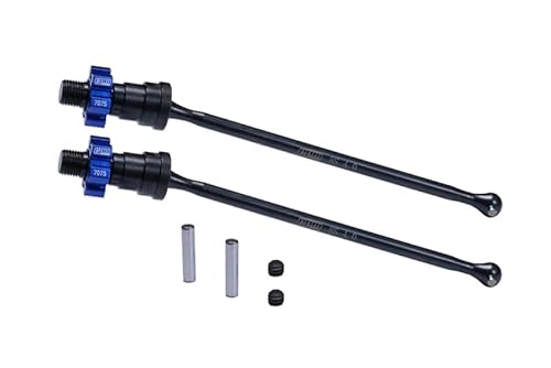 4140 Medium Carbon Steel Front Or Rear Driveshaft with 7075 Aluminium Alloy Hex for Traxxas 1:5 X Maxx 8S Monster Truck 77086-4 / X Maxx Ultimate 8S Monster Truck 77097-4 Upgrades - Blue von GPM Racing