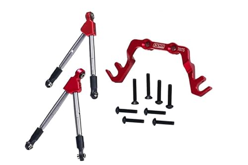 7075 Aluminium Alloy Front Tie Rods with Stabilizer for C Hub for Traxxas 1/10 Slash 4X4 LCG-68086-21 Upgrades - Red von GPM Racing