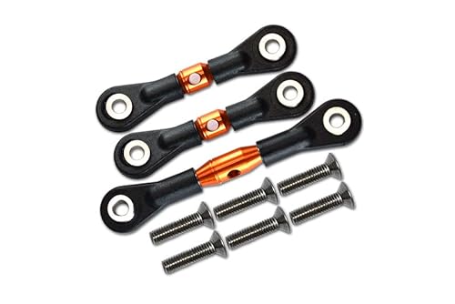 Alloy Completed Tie Rod with Screws for Tamiya 1/10 RC Cars TT-01 TT-01D- 3Pc Set Orange von GPM Racing