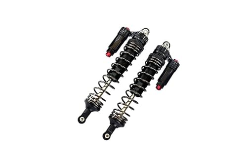 Aluminium 6061-T6 Front L-Shape Piggy Back (Built-In Piston Spring) Adjustable Spring Dampers 135mm for Traxxas 1:7 Unlimited Desert Racer UDR Pro-Scale 4X4 (#85076-4) Upgrades - Black von GPM Racing