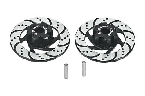 Aluminium 7075 +3mm Front Or Rear Hex with Brake Disk with Silver Lining for Traxxas 1:7 Unlimited Desert Racer UDR Pro-Scale 4X4 85076-4 85086-4 Upgrades - Black von GPM Racing