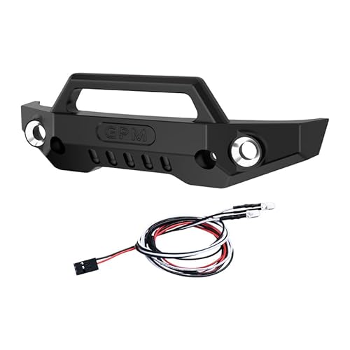 Aluminium 7075 Alloy Front Bumper with LED Lights for Traxxas 1/16 Mini Maxx 4WD RTR Brushless Monster Truck 107154-1 Upgrades - Black von GPM Racing